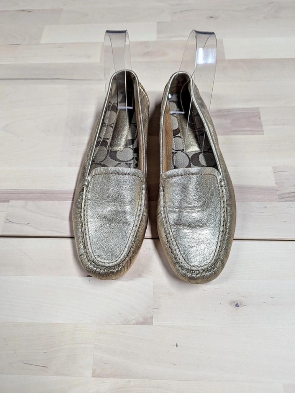 Coach Gold Moccasins